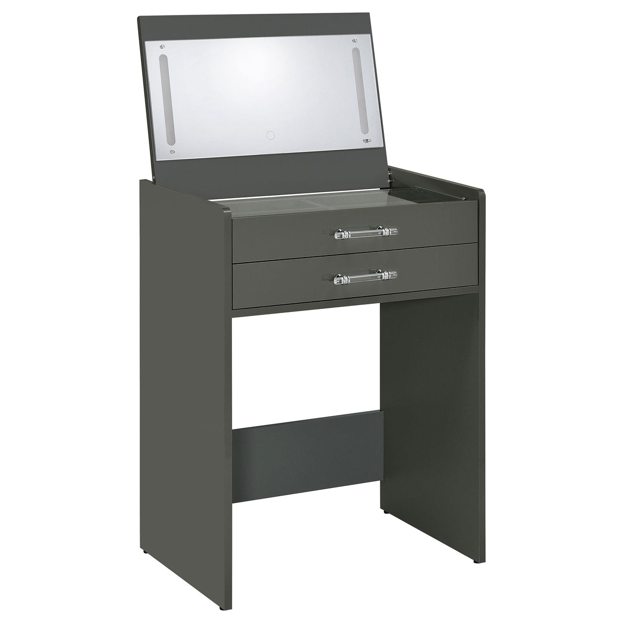 Danbury 3-drawer Makeup Vanity & Stool Set Grey High Gloss from Coaster - Luna Furniture