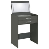 Danbury 3-drawer Makeup Vanity & Stool Set Grey High Gloss from Coaster - Luna Furniture
