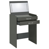 Danbury 3-drawer Makeup Vanity & Stool Set Grey High Gloss from Coaster - Luna Furniture
