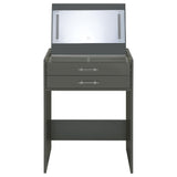 Danbury 3-drawer Makeup Vanity & Stool Set Grey High Gloss from Coaster - Luna Furniture