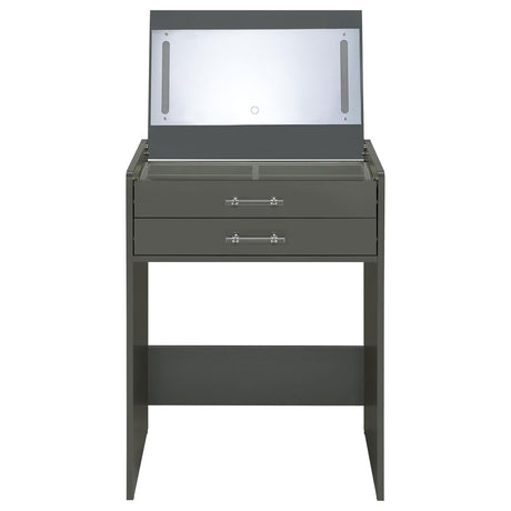 Danbury 3-drawer Makeup Vanity & Stool Set Grey High Gloss from Coaster - Luna Furniture