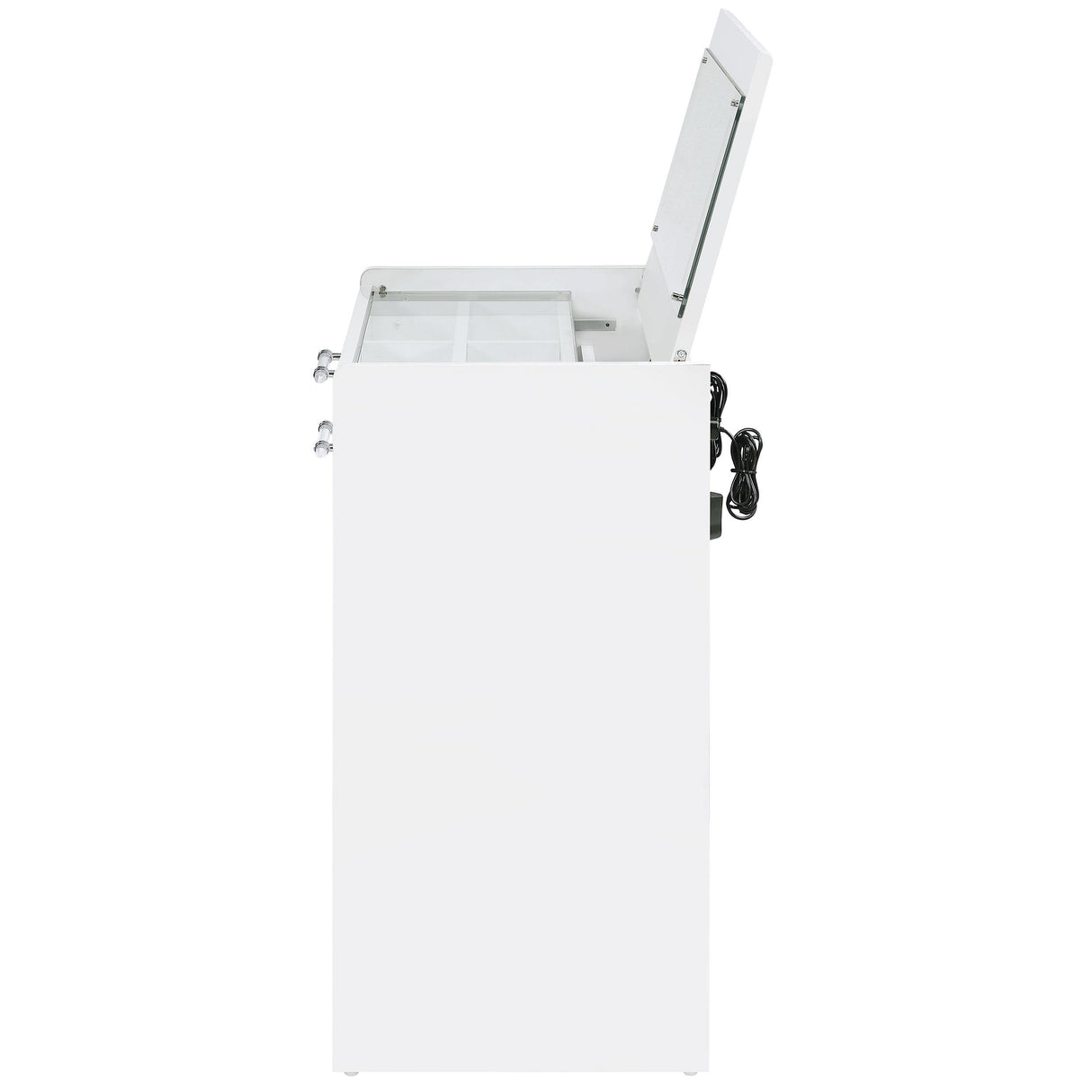 Danbury 3-drawer Makeup Vanity & Stool Set White High Gloss from Coaster - Luna Furniture