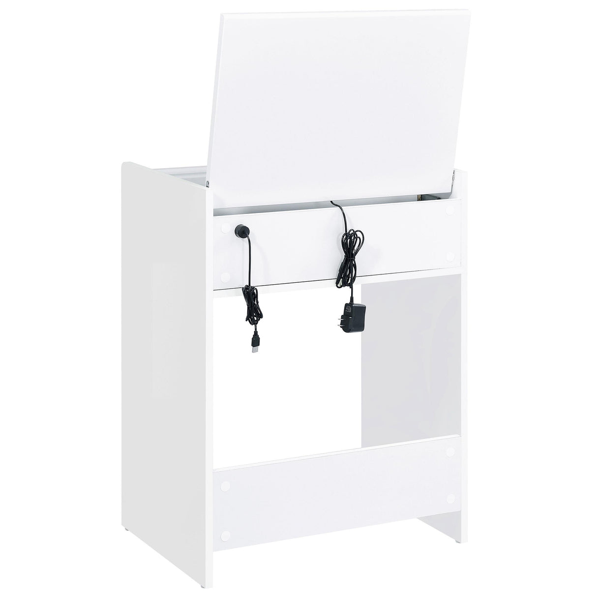 Danbury 3-drawer Makeup Vanity & Stool Set White High Gloss from Coaster - Luna Furniture