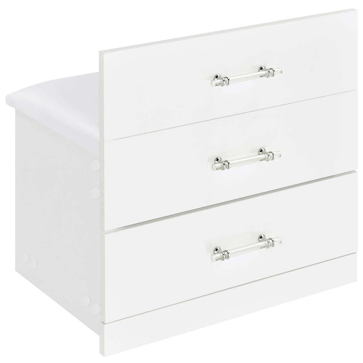 Danbury 3-drawer Makeup Vanity & Stool Set White High Gloss from Coaster - Luna Furniture