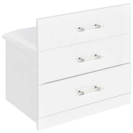 Danbury 3-drawer Makeup Vanity & Stool Set White High Gloss from Coaster - Luna Furniture