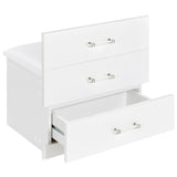 Danbury 3-drawer Makeup Vanity & Stool Set White High Gloss from Coaster - Luna Furniture