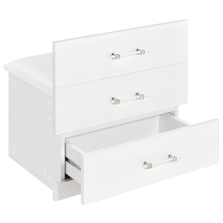 Danbury 3-drawer Makeup Vanity & Stool Set White High Gloss from Coaster - Luna Furniture