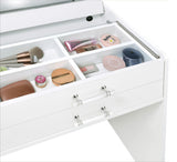 Danbury 3-drawer Makeup Vanity & Stool Set White High Gloss from Coaster - Luna Furniture