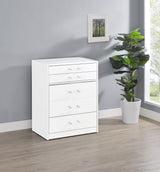 Danbury 3-drawer Makeup Vanity & Stool Set White High Gloss from Coaster - Luna Furniture