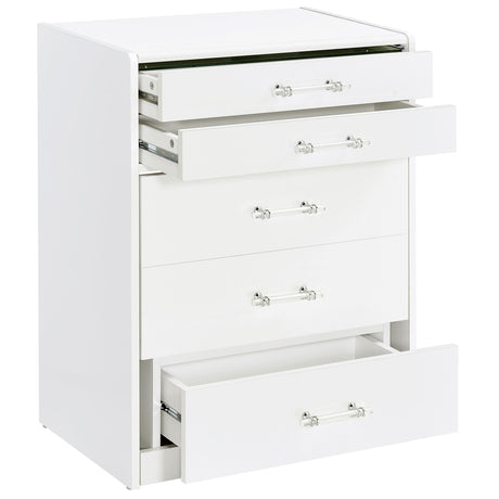 Danbury 3-drawer Makeup Vanity & Stool Set White High Gloss from Coaster - Luna Furniture