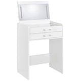 Danbury 3-drawer Makeup Vanity & Stool Set White High Gloss from Coaster - Luna Furniture