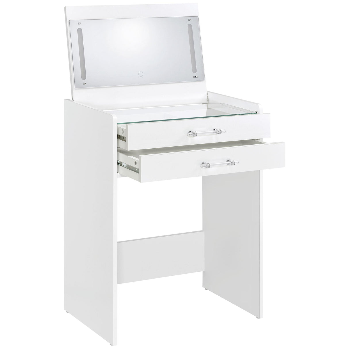 Danbury 3-drawer Makeup Vanity & Stool Set White High Gloss from Coaster - Luna Furniture