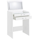 Danbury 3-drawer Makeup Vanity & Stool Set White High Gloss from Coaster - Luna Furniture