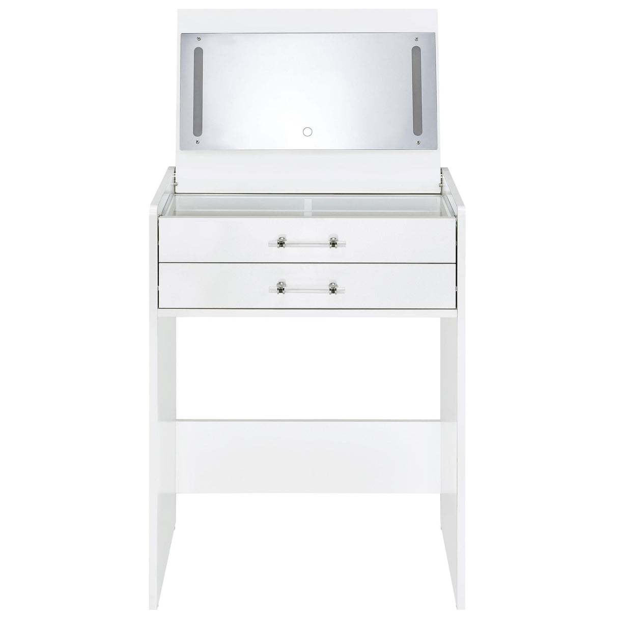 Danbury 3-drawer Makeup Vanity & Stool Set White High Gloss from Coaster - Luna Furniture