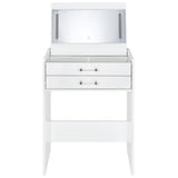 Danbury 3-drawer Makeup Vanity & Stool Set White High Gloss from Coaster - Luna Furniture