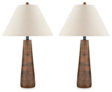 Danset 2-Piece Table Lamp Set in Brown from Ashley - Luna Furniture
