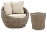 Danson 2 Swivel Lounge Chairs and End Table from Ashley Furniture - Luna Furniture