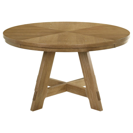 Danvers Brown Oak Round 54-inch Wood Dining Table from Coaster - Luna Furniture