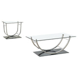 Danville Chrome 2-Piece Glass Top Coffee and End Table Set from Coaster - Luna Furniture