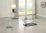 Danville Chrome 3-Piece Glass Top Coffee and End Table Set from Coaster - Luna Furniture