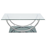 Danville Chrome 3-Piece Glass Top Coffee and End Table Set from Coaster - Luna Furniture
