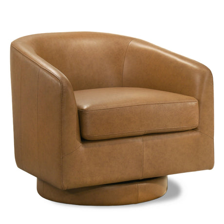 Danville Tan Leather Swivel Chair from Midinmod - Luna Furniture