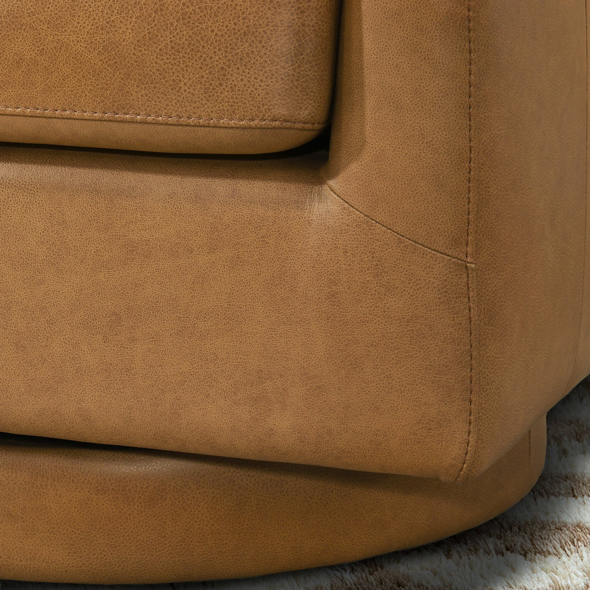 Danville Tan Leather Swivel Chair from Midinmod - Luna Furniture
