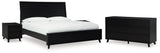 Danziar Black King Panel Bed, Dresser and 2 Nightstands from Ashley - Luna Furniture