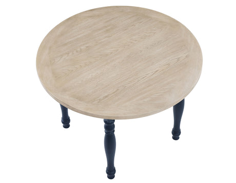 Darcy 5-Piece 42″ Round DIning Set, Midnight Blue and Natural Finish from Steve Silver - Luna Furniture
