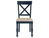 Darcy 5-Piece 42″ Round DIning Set, Midnight Blue and Natural Finish from Steve Silver - Luna Furniture