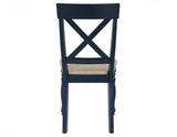 Darcy 5-Piece 42″ Round DIning Set, Midnight Blue and Natural Finish from Steve Silver - Luna Furniture