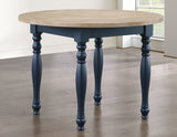 Darcy 5-Piece 42″ Round DIning Set, Midnight Blue and Natural Finish from Steve Silver - Luna Furniture
