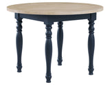 Darcy 5-Piece 42″ Round DIning Set, Midnight Blue and Natural Finish from Steve Silver - Luna Furniture