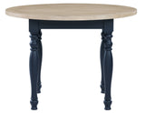 Darcy 5-Piece 42″ Round DIning Set, Midnight Blue and Natural Finish from Steve Silver - Luna Furniture