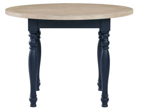 Darcy 5-Piece 42″ Round DIning Set, Midnight Blue and Natural Finish from Steve Silver - Luna Furniture