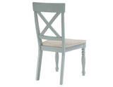 Darcy 5-Piece 42″ Round Dining Set, Mint Green and Washed Linen Finish from Steve Silver - Luna Furniture
