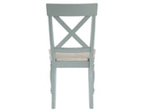 Darcy 5-Piece 42″ Round Dining Set, Mint Green and Washed Linen Finish from Steve Silver - Luna Furniture