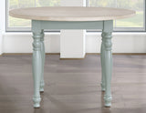 Darcy 5-Piece 42″ Round Dining Set, Mint Green and Washed Linen Finish from Steve Silver - Luna Furniture