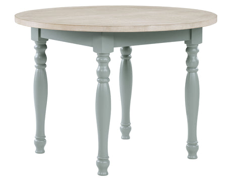 Darcy 5-Piece 42″ Round Dining Set, Mint Green and Washed Linen Finish from Steve Silver - Luna Furniture