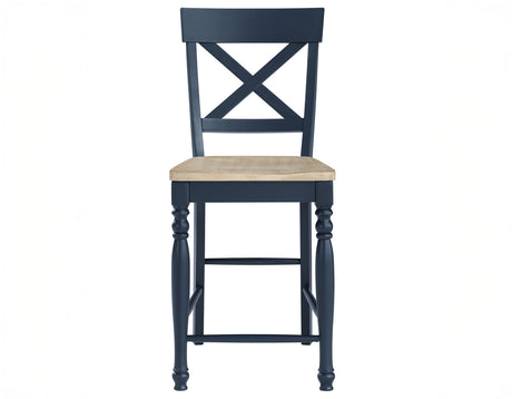 Darcy Midnight Blue/Natural Counter Height Dining Set with 18-inch Leaf from Steve Silver - Luna Furniture