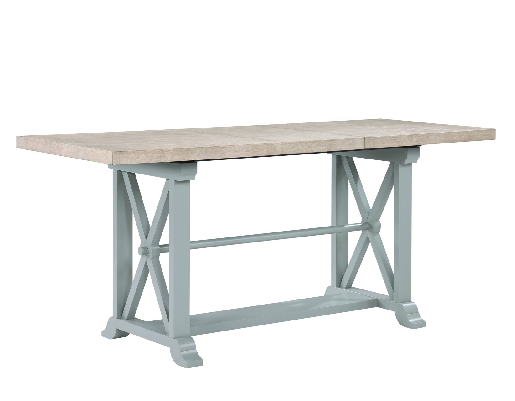 Darcy 64-82″Counter Table with 18-inch leaf, Mint Green and