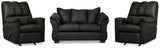Darcy Black Loveseat and 2 Recliners from Ashley - Luna Furniture