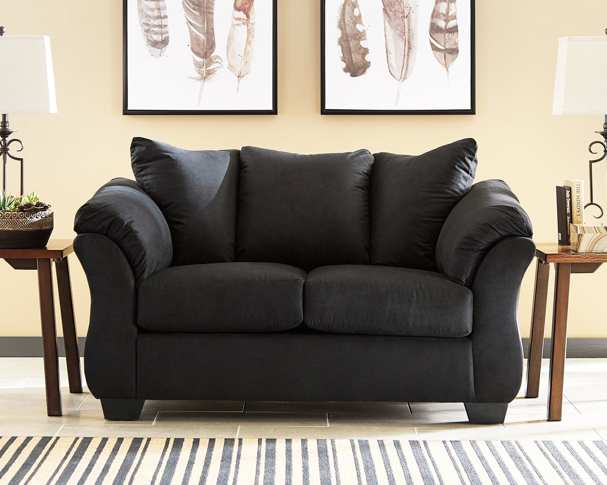 Darcy Black Loveseat and 2 Recliners from Ashley - Luna Furniture