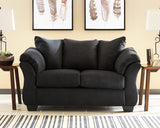 Darcy Black Loveseat and 2 Recliners from Ashley - Luna Furniture