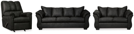 Darcy Sofa, Loveseat and Recliner in Black from Ashley - Luna Furniture