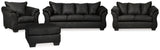 Darcy Sofa, Loveseat, Chair and Ottoman in Black from Ashley - Luna Furniture