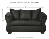 Darcy Sofa, Loveseat, Chair and Ottoman in Black from Ashley - Luna Furniture
