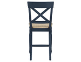 Darcy Midnight Blue and Natural Finish Solid Wood 24″ Counter Stool from Steve Silver - Luna Furniture