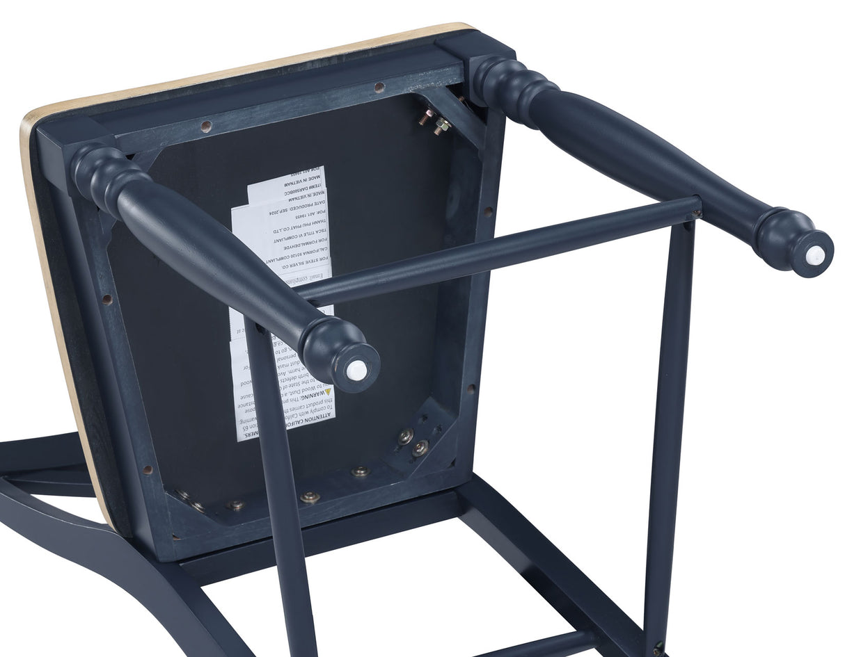 Darcy Midnight Blue and Natural Finish Solid Wood 24″ Counter Stool from Steve Silver - Luna Furniture