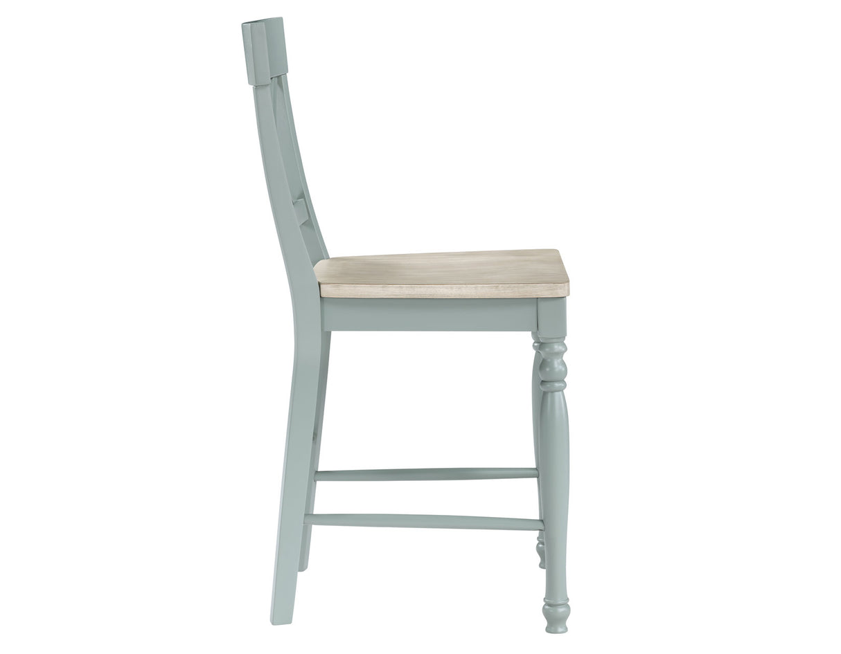 Darcy Solid Wood 24″ Counter Stool, Mint Green and Natural Finish from Steve Silver - Luna Furniture